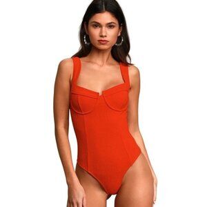 Astr Red Bodysuit New Angela Underwire Small